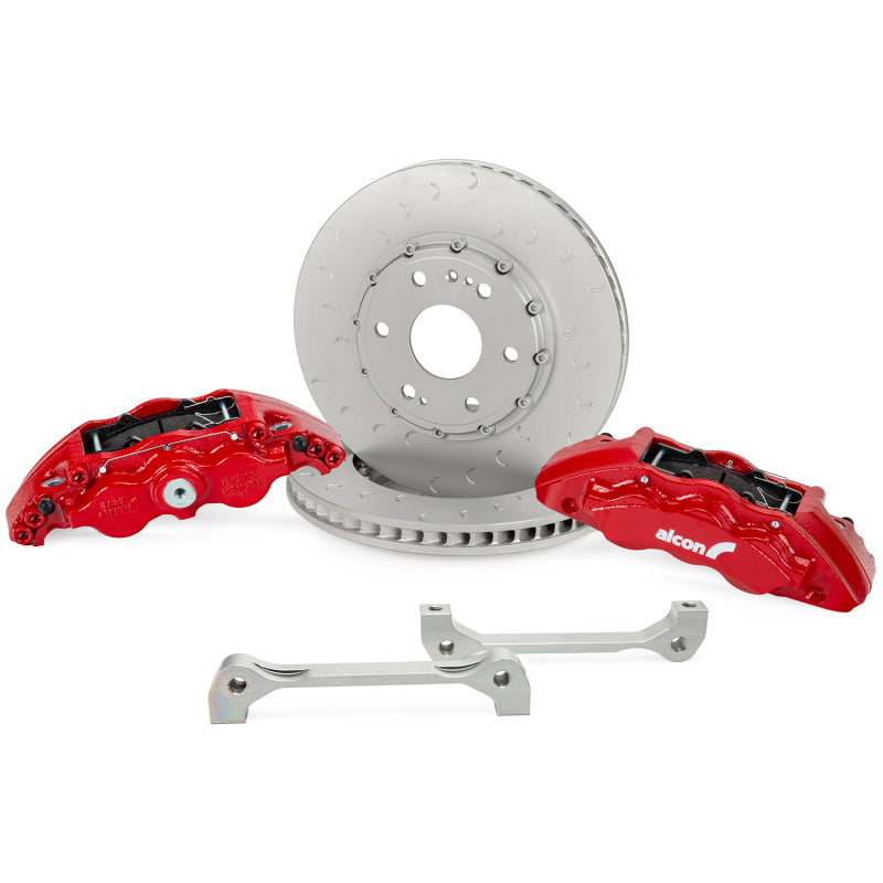 Alcon 2021+ RAM TRX 376x42mm Rotors 6-Piston Calipers Front Brake Upgrade Kit - Red