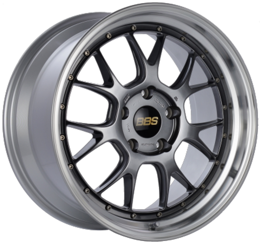 BBS LM-R 20x9 5x120 ET8 Diamond Black Center Diamond Cut Lip Wheel -82mm PFS/Clip Required