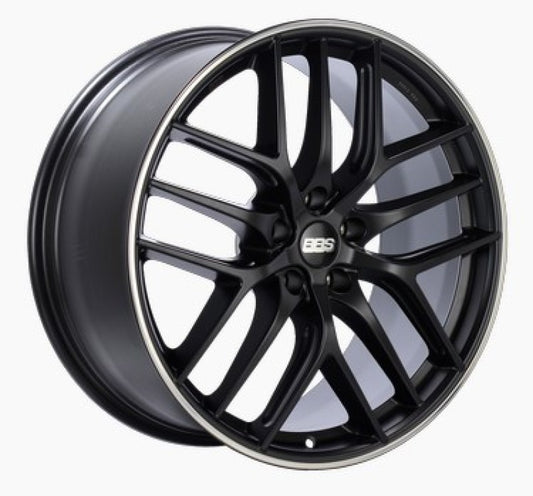 BBS CC-R 19x10 5x112 ET48 Satin Black Polished Rim Protector Wheel -82mm PFS/Clip Required