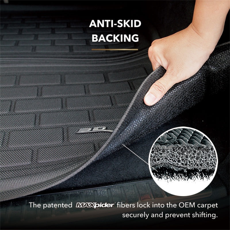 3D MAXpider 2022 Tesla Model X Behind 2nd Row Cross Fold Kagu Black Cargo Liner