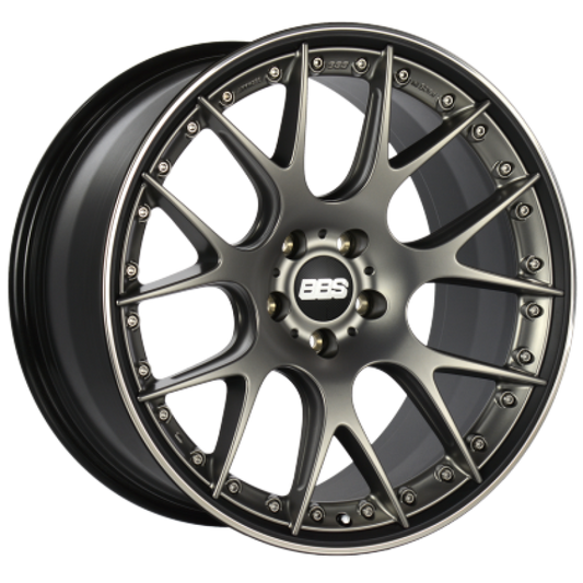 BBS CH-RII 21x9.5 5x112 ET33 Satin Platinum Center Blk Lip w/Etching SS Rim Prot Wheel -82mm PFS Req