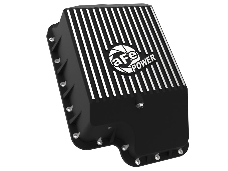 aFe Transmission Pan (Black); Ford Diesel Trucks 03-10 V8-6.0/6.4L (td)