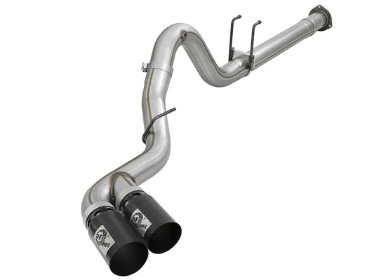 aFe Rebel XD 4in SS DPF-Back Exhaust 17-18 Ford Diesel Trucks V8-6.7L (td) w/ Dual Black Tips