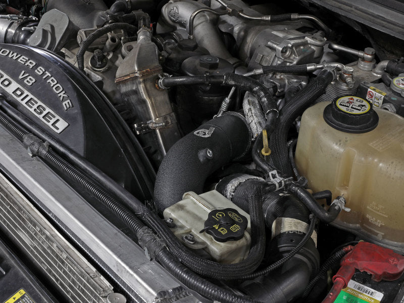 aFe 08-10 Ford Trucks V8-6.4L (td) BladeRunner 3 IN Aluminum Hot Charge Pipe - Black