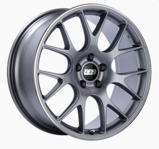 BBS CH-R 19x9 5x120 ET44 Satin Titanium Polished Rim Protector Wheel -82mm PFS/Clip Required