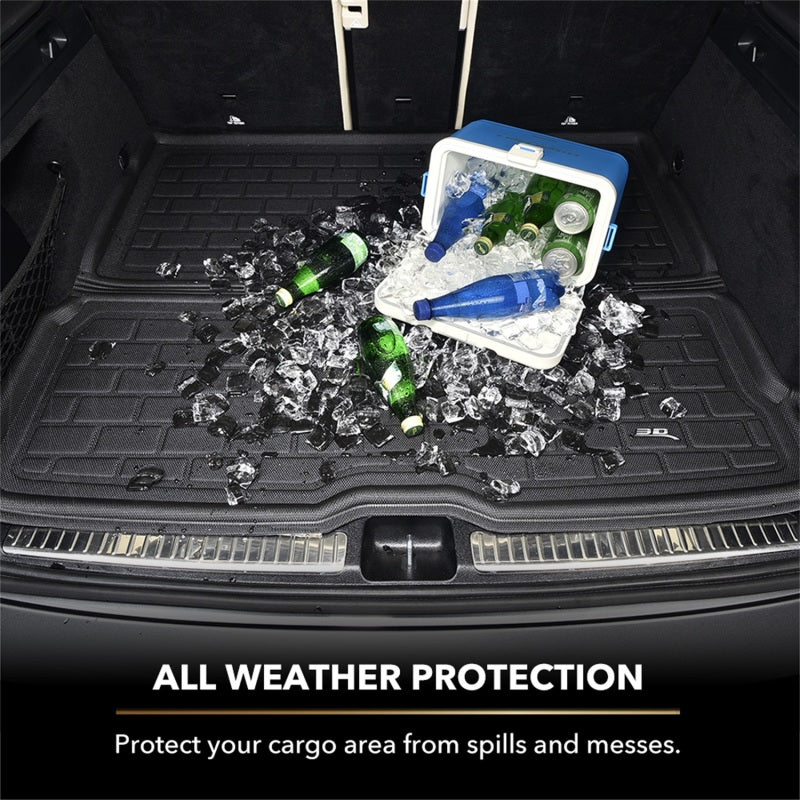 3D MAXpider 2022 Tesla Model X Behind 2nd Row Cross Fold Kagu Black Cargo Liner