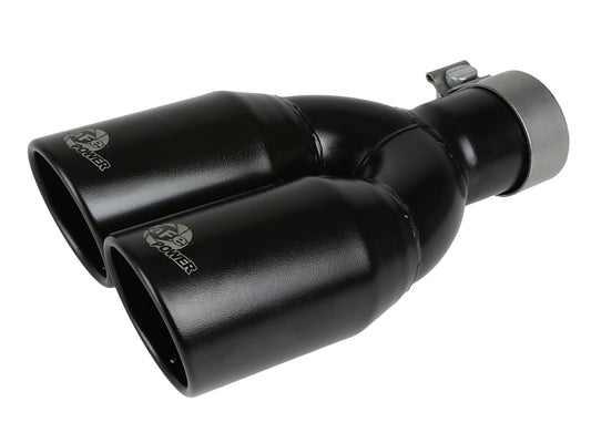 aFe MACH Force-Xp 409 Stainless Steel Clamp-on Exhaust Tip 2.5in Inlet 3.5in Outlet - Black