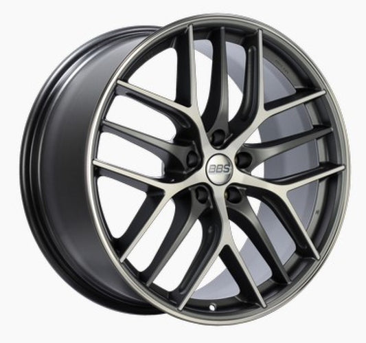 BBS CC-R 20x9.5 5x112 ET42 Satin Graphite Diamond Cut Polished Rim Protector Wheel -82mm PFS Req.