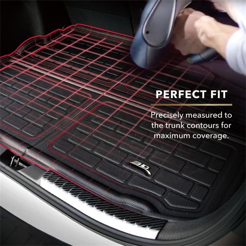 3D MAXpider 2022 Tesla Model X Behind 2nd Row Cross Fold Kagu Black Cargo Liner