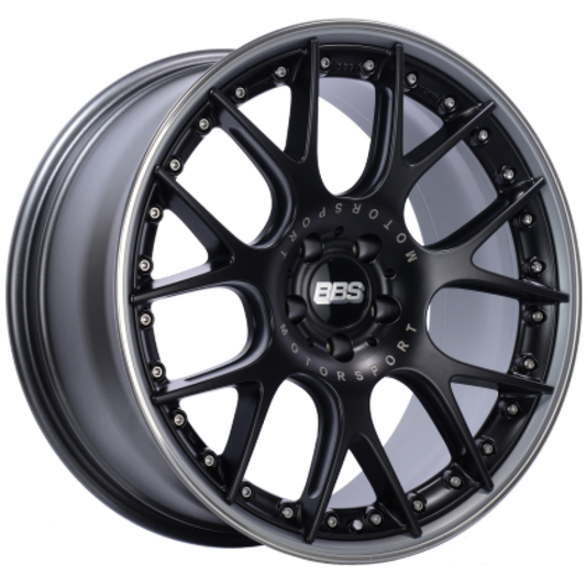 BBS CH-RII 20x10.5 5x112 ET35 Satin Black Center Platinum Lip SS Rim Prot Wheel -82mm PFS/Clip Req